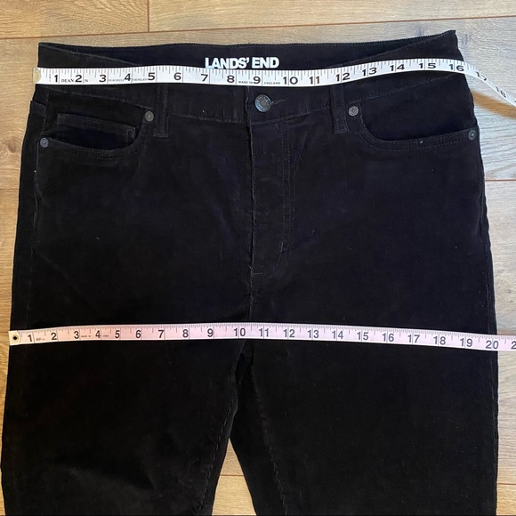 LANDS’ END Black Corduroy Straight Leg Pants Jeans 10 - Picture 8 of 14